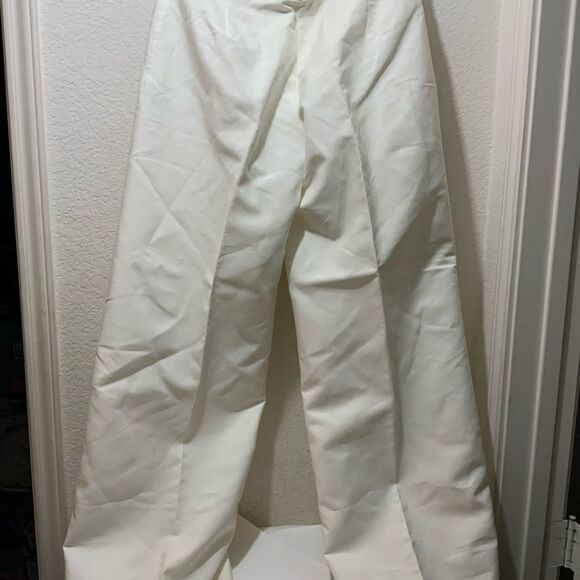 Ralph Lauren Black Label 100% cotton Wide Leg White Pants lined 10 no pockets - Picture 8 of 15